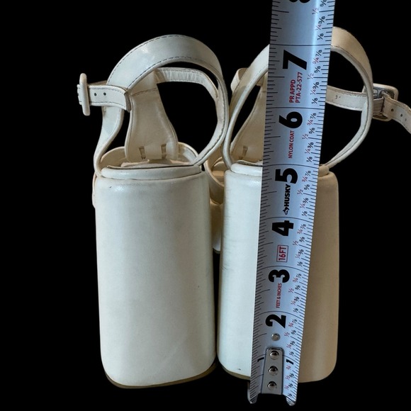 Dolls Kill Ocho Off White 5" Platform Ankle Strap Sandals Women Size 8.5 S1 - Picture 4 of 8